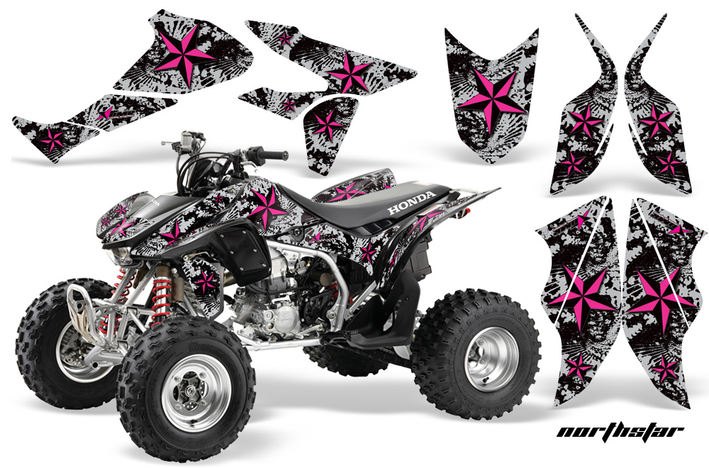 Honda TRX450 Graphics Kit NORTHSTAR PINK GREYBG